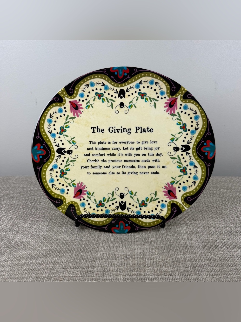 New Natural Life The Giving Plate Floral Serving Sharing Platter Friend Melamine
